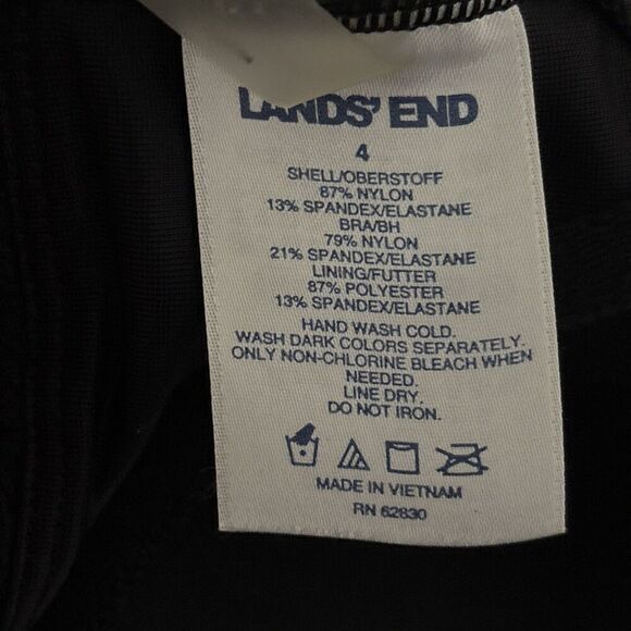 Lands End Black Paisley Textured Twist Underwire Bikini Top Women's Size 4 Swim - Picture 10 of 12